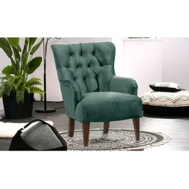 Max Winzer Ohrensessel Brandon Samt 71 x 97 x 0 cm Türkis/Petrol