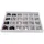 luxuskollektion Schmucktablett 24 Raster Organizer E-24 Fächer ohne Deckel Grau