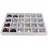 luxuskollektion Schmucktablett 24 Raster Organizer E-24 Fächer ohne Deckel Grau