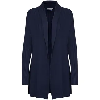 fransa FRZubasi Damen Lange Strickjacke Feinstrick Cardigan Longstrickjacke, Größe:XL, Farbe:Black Iris (60410) - XL