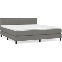 VidaXL Boxspringbett mit Matratze Dunkelgrau 160x200 cm Stoff1398037