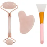 Intirilife Gesichtspflegegerät, Gua Sha Gesichtsmassage Gesichtsroller (3tlg-Set)