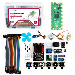 Yahboom Kit de capteur Raspberry Pi Pico, Compatible Avec Carte de microcontrôleur Pico, basé sur la puce officielle RP2350, Design Double cœur et Double Architecture, programmation MicroPython