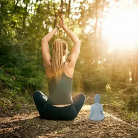 Relaxdays Buddha Figur sitzend 30 cm, Grau