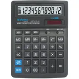 Donau Elektronik DONAU TECH Tischrechner 12-Stellig Wurzelfunktion/ 19,9 x 15,3 x 3,1cm/ Schwarz/Rechner mit 10-stelliger Anzeige/Dual-Power Solar - Batteriebetrieb/Kompaktes Design