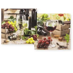 Home Fashion®, In Vino Veritas, Cocktail-Servietten 25 cm x 25 cm, im Viertelfalz, 2 Designs je Packung, 20 Stück pro Pack
