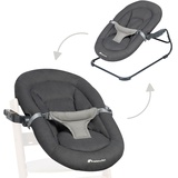 Bebe Confort Bebeconfort Timba Baby, 2-in-1-Babywippe, ab Geburt – 6 Monate, 0–9 kg, Neugeborenenset für Hochstuhl Timba Baby, 2 Liegepositionen, besonders weich gepolsterter Sitz, 3-Punkt-Gurt, Tinted Graphite