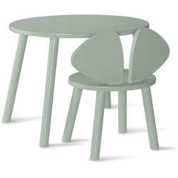 Nofred - Mouse Toddler Set (Stuhl und Tisch), Birke olivgrün lackiert