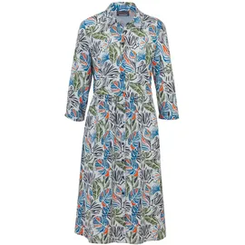 GOLDNER Blusenkleid mit Hemdkragen Sommerkleid Blau/Orange 42