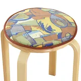 Rund Sitzkissen Rund Stuhlkissen Polster Auflage Kissen, Stuhlauflage rutschfest Sitzpolster für Haus & Garten Büro(X6,Diameter 34cm(13.4in))