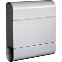 TrendLine Briefkasten Gong mit  Zeitungsbox Silber 410 x 372 x 112mm Postkasten