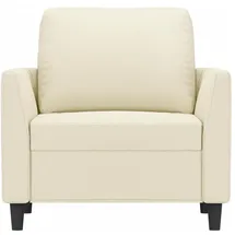 vidaXL Fernsehsessel mit gepolstertem Sitz Kunstleder 49 x 77 x 60 cm Creme