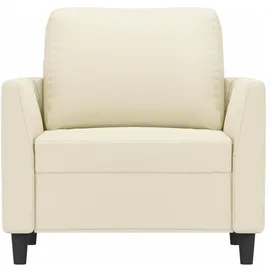 vidaXL Fernsehsessel mit gepolstertem Sitz Kunstleder 49 x 77 x 60 cm Creme