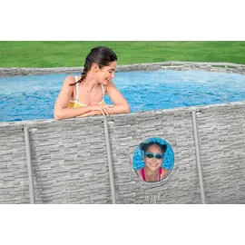 BESTWAY Power Steel Swim Vista Series Set 427 x 250 x 100 cm steinwandoptik inkl. Filterpumpe