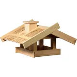 dobar Vogelhaus Trollanes mit Schilfdach zum Aufstellen 50 cm x 43 cm x 29 cm