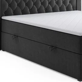 m-punkt Boxspringbett Paris 180 x 200 cm H3 Schwarz