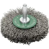 Stier Rundbürste Ø 75 mm, Schaft-Ø 6 mm, 0,3 mm, gewellt, Edelstahl