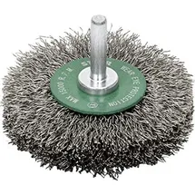 Stier Rundbürste Ø 75 mm, Schaft-Ø 6 mm, 0,3 mm, gewellt, Edelstahl
