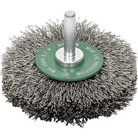 Stier Rundbürste Ø 75 mm, Schaft-Ø 6 mm, 0,3 mm, gewellt, Edelstahl
