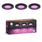 Philips - SET 3x Dimmbare LED-RGBW-Badezimmerleuchte Hue SLIM LED/8,3W/230V - Schwarz