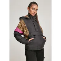 URBAN CLASSICS Ladies AOP Mixed Pull Over Jacket in Schwarz, Größe XS