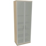 FM Helmets fm Aktenschrank Sidney, 4260267328835 akazie, Acrylglas satiniert 5 Fachböden 80,0 x 44,2 x 222,1 cm