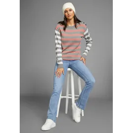 Arizona Bootcut-Jeans "Ultra-Stretch", Damen, Gr. 34, N-Gr, blau (bleached), Denim/Jeans, Obermaterial: 74% Baumwolle, 24% Polyester, 2% Elasthan, Basic, extraeng lang, Jeans, normale Passform, Baby-Bootcut, Used-Look-Waschung