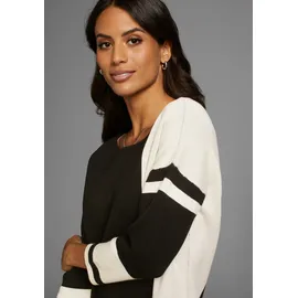 LAURA SCOTT Longpullover mit geometrischem Jacquardmuster Gr. 36, schwarz-gemustert, , 68165127-36