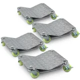 BITUXX 4 Stück Stahl Rangierhilfe für PKW Auto Rangierroller Rangierheber Wagenheber Roller Bis 680Kg Belastbar pro Rangierroller