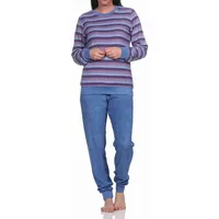 normann Frottee Pyjama gestreift Blau 36/38