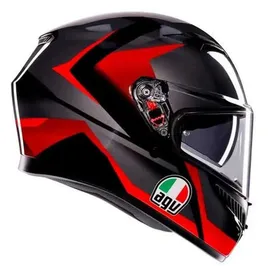 AGV K3 Striga Integralhelm - Schwarz/Grau/Rot / M