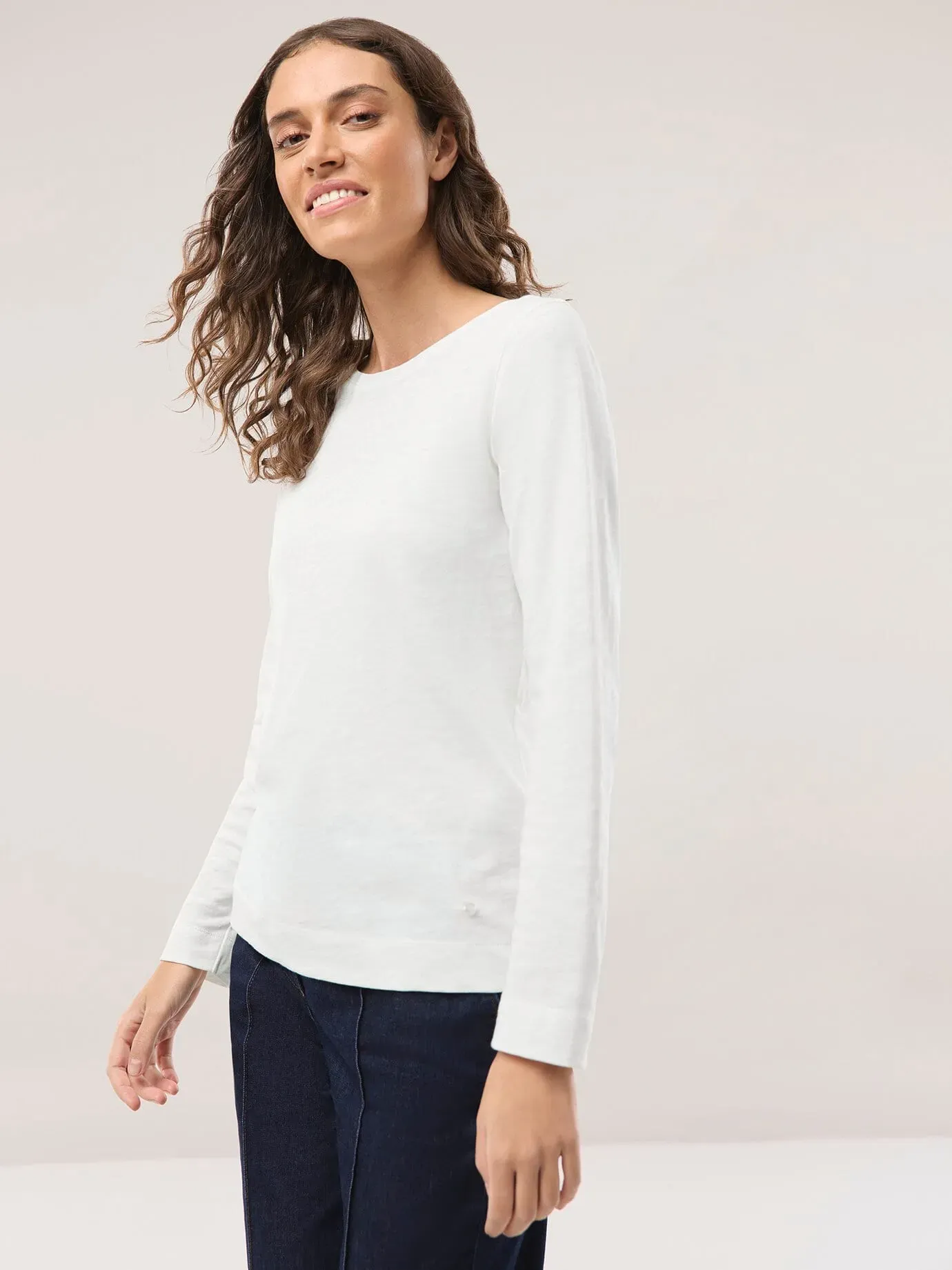 Walbusch Damen Baumwollshirt aus Flammengarn Weiß