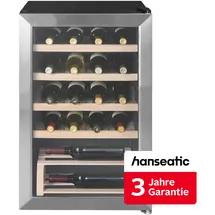 Hanseatic Weinkühlschrank "HWC20FCBH-2", Energieeffizienz: F, silber (schwarz), B:43cm H:69cm T:47cm, Weinkühlschränke, inkl. 3 Jahre Herstellergarantie