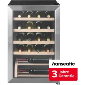 Hanseatic Weinkühlschrank "HWC20FCBH-2", Energieeffizienz: F, silber (schwarz), B:43cm H:69cm T:47cm, Weinkühlschränke, inkl. 3 Jahre Herstellergarantie