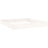 vidaXL Sandkasten mit Sitzen Weiß Quadratisch Massivholz Kiefer