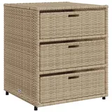 vidaXL Gartenschrank Beige 55x59x69 cm Poly Rattan