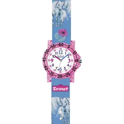 Scout Kinder Armbanduhr 280375027 The IT-Collection Glitter Pferde Blumen