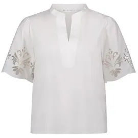 Betty&co Schlupfbluse mit Stickerei Weiß 42
