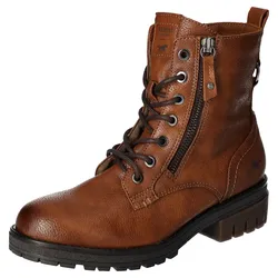 Schnürboots, Schnürstiefelette, Blockabsatz, mit Reißverschluss, Gr. 40, cognacfarben, , 60857028-40