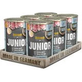 Belcando Nassfutter für Hunde, Junior Geflügel mit Ei, 6X 400g Dose, Hundefutter nass, für alle Rassen, Made in Germany