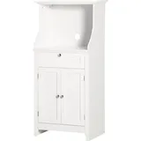 HOMCOM Mikrowellenschrank für die Küche mit 1 Schublade, 2 Türen 60 x 40 x 122,5 cm - MDF - Weiß   Aosom