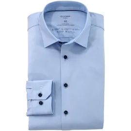 Olymp Businesshemd OLYMP No. Six 24/Seven super slim, Herren, Gr. 39, Normaler Arm, blau (hellblau), 92% Baumwolle, 8% Elasthan, Hemden,
