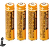 HHR-55AAABU NI-MH AAA Akku für Panasonic, 550 mAh 1,2 V AAA NI-MH Batterien Wiederaufladbar Akku für Gigaset schnurlose Telefon, 4 Stück