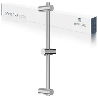 Santras Duschstange Wandstange in Chrom (Design eckig) 90 cm