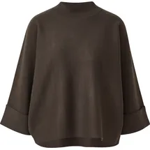 Comma, Strickponcho mit Stehkragen - braun - L