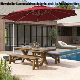 Costway Ampelschirm Ø 330 cm Rot