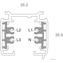 Deko-Light 3-Phasen Schienensystem, D Line Aufbaustromschiene 2m Graphitschwarz