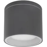 GLOBO Außenleuchte Deckenleuchte Deckenspot Glas Gartenlampe rund Deckenlampe Außen IP44, Aluminium anthrazit, 1x GX53 led, DxH 10,8x9,6 cm