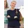 GOLDNER Langarm Melange Jersey-Oberteil Blau 40
