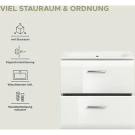 WELLTIME Waschbeckenunterschrank WELLTIME "FLORENZ, Breite 60 cm, inkl.